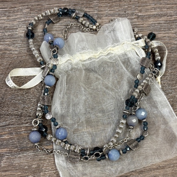 Premier Designs Jewelry - ✨ Premier Designs Multi-Strand Blue Beaded Necklace with Silver-Tone Accents ✨
